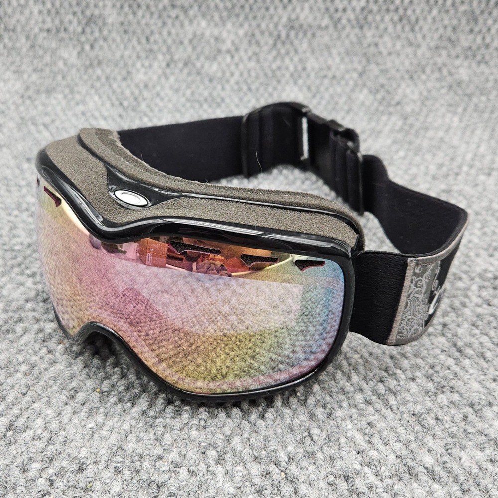 Oakley Stockholm Black Ski Goggles Iridescent Snowboard Winter Sports Gear